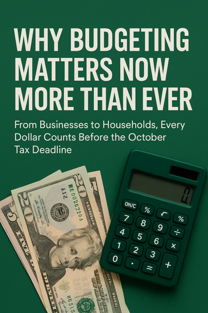 Why Budgeting Matters Now More Than Ever: From Businesses to Households, Every Dollar Counts Before the October Tax Deadline